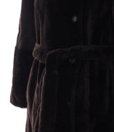 SHEARLING COAT WITH BELT AND MONILE
