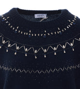 SWEATER WITH JEWELLED EMBROIDERY