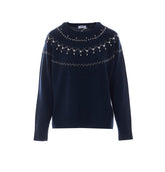 SWEATER WITH JEWELLED EMBROIDERY