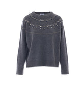 SWEATER WITH JEWELLED EMBROIDERY