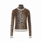 MAGLIA A COLLO ALTO CON LOGO E STAMPA LEO