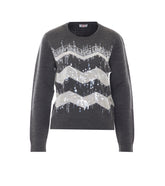 SWEATER WITH LOGO AND SEQUINES