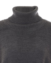 WOOL BLEND HIGH NECK SWEATER WITH BUTTONS