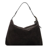 BORSA A SPALLA ROSETTE IN SUEDE LARGE