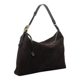 BORSA A SPALLA ROSETTE IN SUEDE LARGE