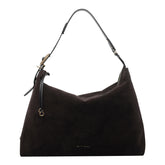 BORSA A SPALLA ROSETTE IN SUEDE LARGE