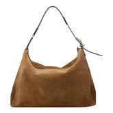 BORSA A SPALLA ROSETTE IN SUEDE LARGE