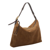 BORSA A SPALLA ROSETTE IN SUEDE LARGE