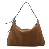 BORSA A SPALLA ROSETTE IN SUEDE LARGE