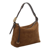 BORSA A SPALLA ROSETTE IN SUEDE MEDIUM