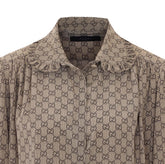 CAMICIA IN SETA CREPE DE CHINE CON STAMPA GG