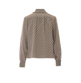 CAMICIA IN SETA CREPE DE CHINE CON STAMPA GG
