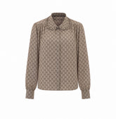 CAMICIA IN SETA CREPE DE CHINE CON STAMPA GG