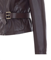GIACCA IN FAUX LEATHER CON CINTURA
