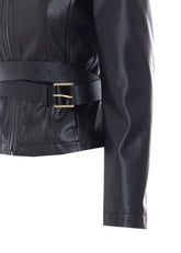GIACCA IN FAUX LEATHER CON CINTURA