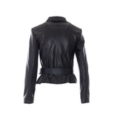 GIACCA IN FAUX LEATHER CON CINTURA