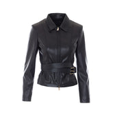 GIACCA IN FAUX LEATHER CON CINTURA