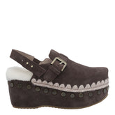 SUEDE BACK STRAP CLOG