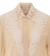 GEORGETTE SHIRT WITH PEONIA LACE DETAIL