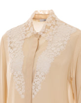 GEORGETTE SHIRT WITH PEONIA LACE DETAIL