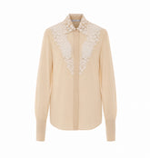 GEORGETTE SHIRT WITH PEONIA LACE DETAIL