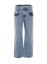 JEANS WITH PATCHWORK DETAIL