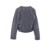 BRUSHED WOOL KNIT WITH KNOT
