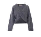BRUSHED WOOL KNIT WITH KNOT