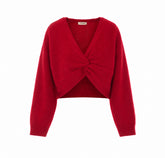 MAGLIA IN LANA SPAZZOLATA CON NODO