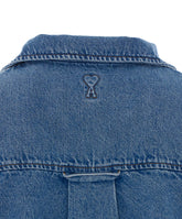 SAHARIENNE DENIM OVERSHIRT WITH MINI AMI DE COEUR LOGO