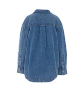 SAHARIENNE DENIM OVERSHIRT WITH MINI AMI DE COEUR LOGO