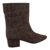 SUEDE BOOTIES CROCO PRINT