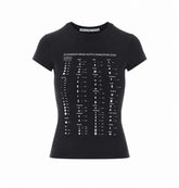CRYSTAL HOTFIX GRAPHIC FITTED T-SHIRT WITH LOGO