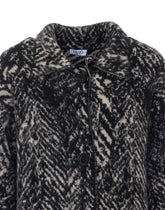 JACQUARD COAT IN BRUSHED KNIT