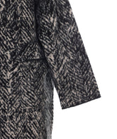 JACQUARD COAT IN BRUSHED KNIT