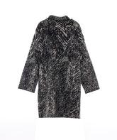 JACQUARD COAT IN BRUSHED KNIT