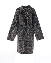 JACQUARD COAT IN BRUSHED KNIT