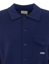 GIACCA CAMICIA LAVORATA IN MAGLIA CON LOGO