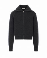 CARDIGAN CON ZIP IN LANA VERGINE