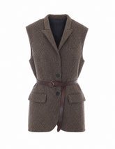 SPARKLING CHEVRON VEST WITH BELT
