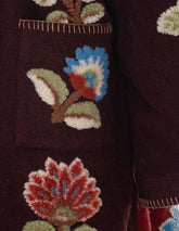 MIXED DELHI FLORAL MIDI FLEECE COAT