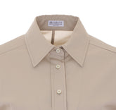 CAMICIA IN POPELINE CON POLSINI IN SETA