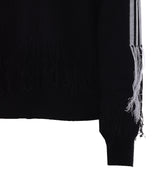 Y-3 3-STRIPES FRINGY KNITTED SWEATER
