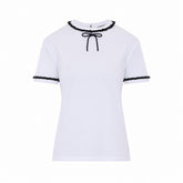 T-SHIRT CON PASSAMANERIA E FIOCCO