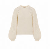 MAGLIA IN MISTO LANA CON TRECCE E STRASS