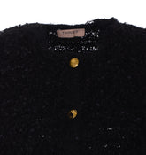 CARDIGAN IN MAGLIA CON EFFETTO PELLICCIA