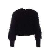 CARDIGAN IN MAGLIA CON EFFETTO PELLICCIA