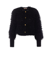 CARDIGAN IN MAGLIA CON EFFETTO PELLICCIA