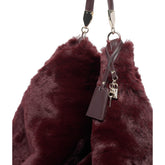 FAUX FUR LOGO SHOULDER BAG