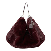 FAUX FUR LOGO SHOULDER BAG